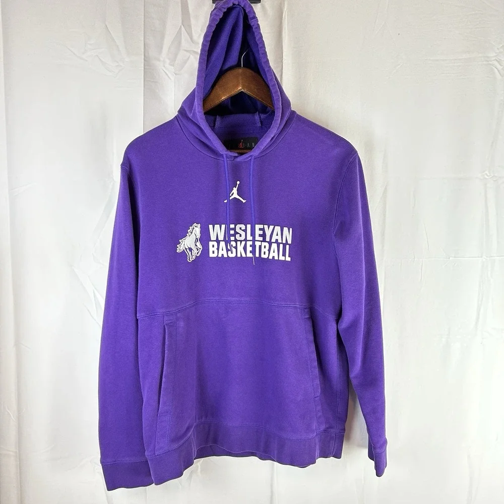 Wesleyan Christian Mustangs Basketball Jordan Nike‎ Hoodie Men's Medium Purple